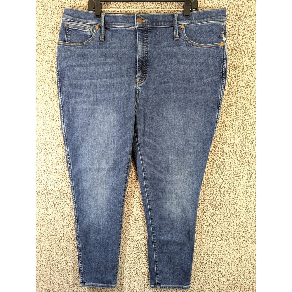 Madewell Curvy High Rise Skinny Crop Jeans 36P Medium‎ Wash Denim Stretch Womens